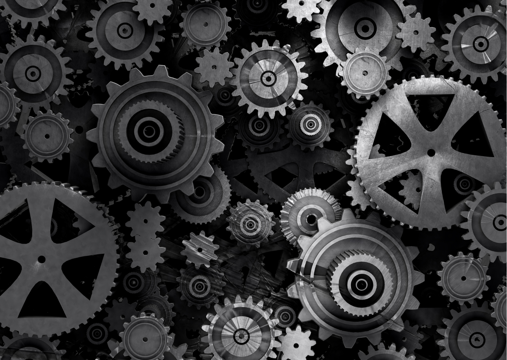 black background with grey cogs.